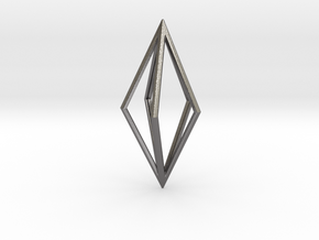 Diamond Pendant mk1 in Polished Nickel Steel