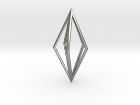 Diamond Pendant mk1 in Natural Silver