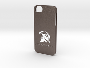 iPhone 5/5s Case Molon Lave in Polished Bronzed Silver Steel