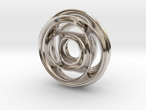Wheel Pendant in Rhodium Plated Brass