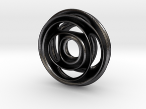 Wheel Pendant in Polished and Bronzed Black Steel