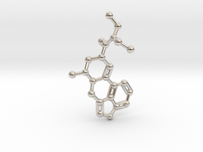 LSD Molecule Keychain / Pendant in Rhodium Plated Brass