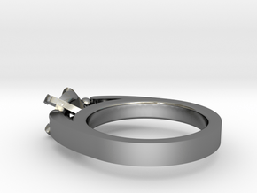 Ø16.80 Mm Diamond Ring Ø5.9 Diamond Fit Model F in Fine Detail Polished Silver