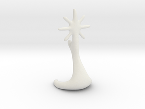 Miniature Minimalist Alien King Chess Piece in White Natural Versatile Plastic