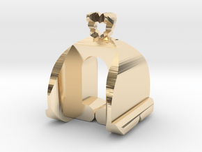 I♥U Shape 2 - Customizable in 14k Gold Plated Brass