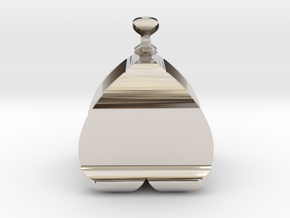 I♥U Shape 2 - View 2 in Rhodium Plated Brass