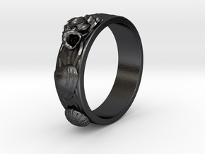 Urchin Ring 1 - US-Size 2 1/2 (13.61 mm) in Polished and Bronzed Black Steel