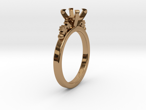 18.35 Mm Clover Diamond Ring 6.5 Mm Fit in Polished Brass