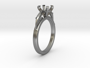 Delphin Ring Ø8.35 Mm For Ø6.5 Mm Diamond in Natural Silver