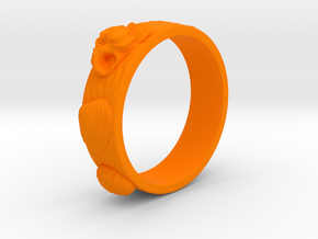 Sea Shell Ring 1 - US-Size 4 (14.86 mm) in Orange Processed Versatile Plastic