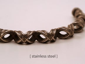Double Helix Bracelet in Polished Bronzed Silver Steel