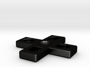 D-Pad Pendant or Keychain in Matte Black Steel