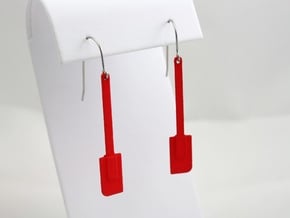 Spatula Earrings in Red Processed Versatile Plastic
