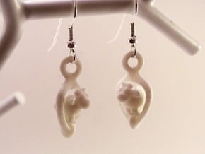 Sheep earrings in White Processed Versatile Plastic