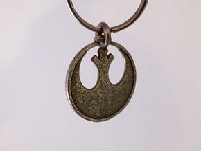 Rebel Keychain in Polished Bronzed Silver Steel
