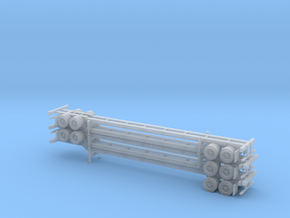 N 53' Container Chassis Stack #2 in Smooth Fine Detail Plastic