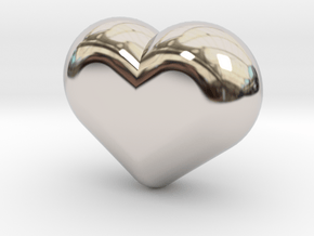 Cute candy HEART in Rhodium Plated Brass