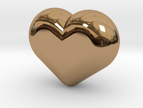 Cute candy HEART in Polished Brass