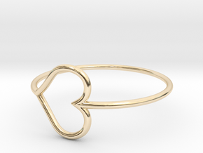 Size 11 Love Heart in 14K Yellow Gold