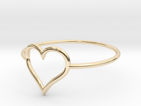 Size 6 Love Heart A in 14K Yellow Gold