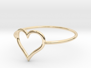 Size 8 Love Heart A in 14K Yellow Gold