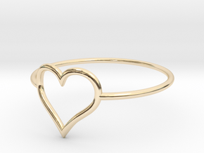 Size 9 Love Heart A in 14K Yellow Gold