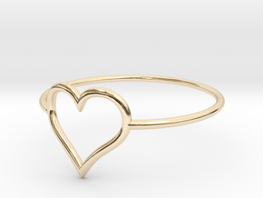 Size 11 Love Heart A in 14K Yellow Gold
