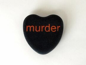 Candy Heart "murder" - Black/Red in Full Color Sandstone