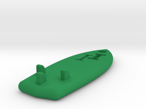 Keychain Surfboard in Green Processed Versatile Plastic