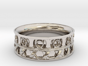 King Ring 1 in Rhodium Plated Brass