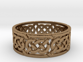 Celtic Double Knot Ring in Natural Brass