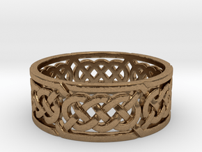 Celtic Treble Knot Ring in Natural Brass