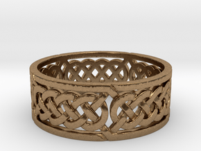 Celtic Quad Knot Ring in Natural Brass