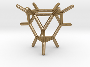 0290 Truncated Tetrahedron Molecule (C12H12) in Polished Gold Steel