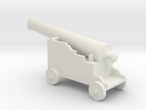 Miniature 1:48 Pirate Cannon in White Natural Versatile Plastic