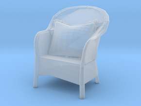 Miniature 1:48 Wicker Rattan Outdoor Chair in Tan Fine Detail Plastic