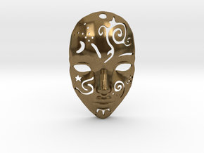 Festival Mask Pendant in Natural Bronze