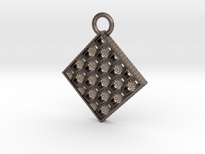 Toothy Grater Key Chain in Polished Bronzed Silver Steel