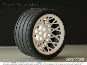 Designer Spoked Wheel 56mm in White Natural Versatile Plastic