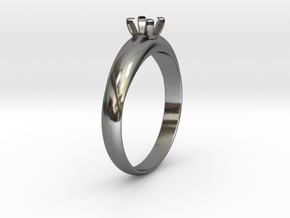 Ø19.70 Mm Diamond Ring Ø4.5 Mm Fit in Fine Detail Polished Silver