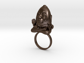 HUMPTY BUDA RING in Polished Bronze Steel