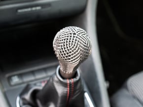 Woven Gear Shifter Knob in Polished and Bronzed Black Steel