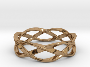 Weave Ring (Large) in Polished Brass