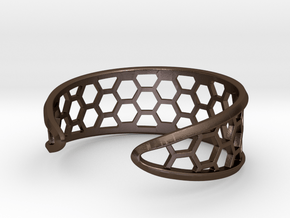 Cuff Bracelet, Honeycomb Mesh in Polished Bronze Steel