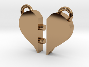 Heart Pendants in Polished Brass
