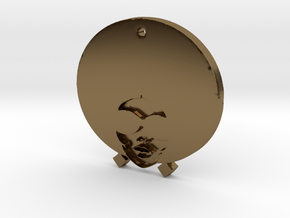 Funky Afro Girl in Polished Bronze
