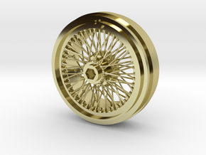 1/8 Wire Wheel Front, with 72 spokes in 18k Gold Plated Brass
