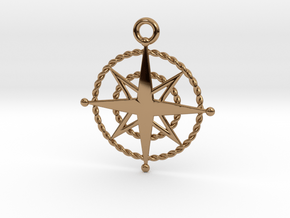 Compass Rose Keychain in Polished Brass