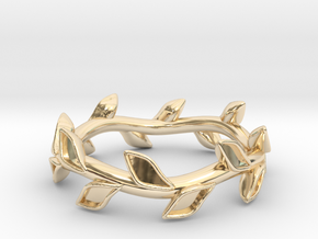 Leaf Band -  Size 5 in 14k Gold Plated Brass