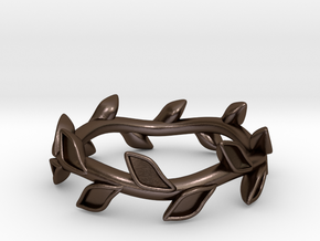 Leaf Band -  Size 5 in Polished Bronze Steel